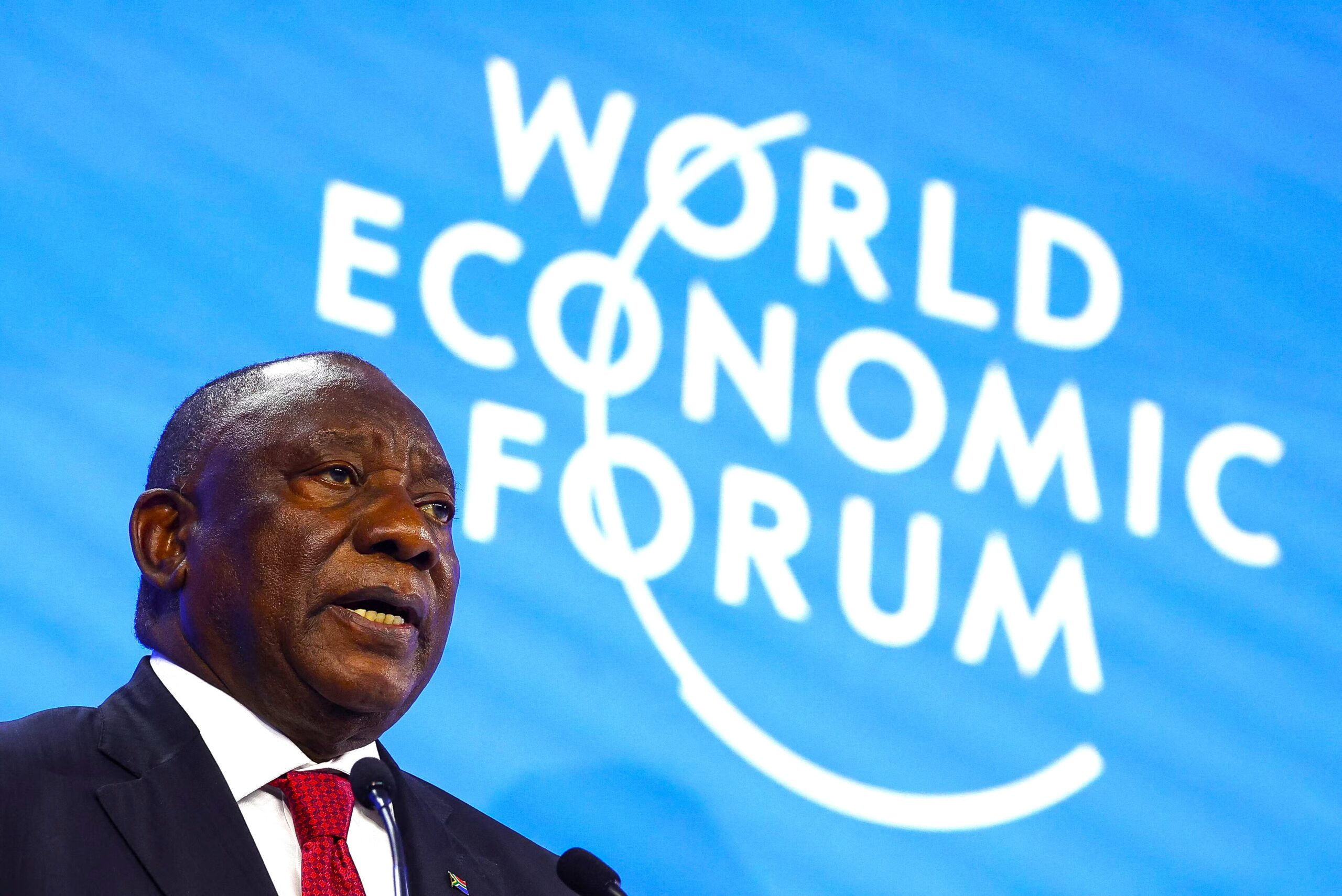 WEF and Ramaphosa - Reuters/Yves Herman