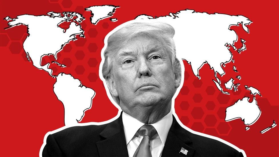 donald trump terrorising the world - anti-peace [image: BBC]