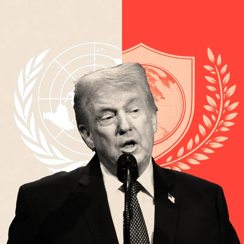 donald trump usa and un unsc logo - image: BBC