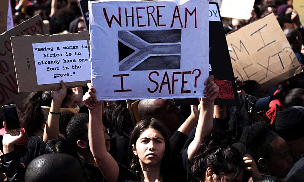 Gender-based violence and femicide protest in south africa [image: M&G]