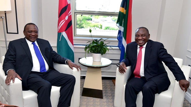 South Africa & Kenya Businesss Forum (Presidents) - image: SABC News - Uhuru Ramaphosa - GCIS