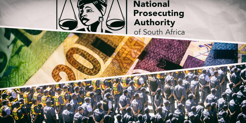 National Prosecuting Authority’s (NPA) corrupt and evil - image: The South African Police Service at a parade at the Castle Of Good Hope prior to the 2023 State Of The Nation Address in Cape Town on 9 February 2023. (Photo: Gallo Images / Brenton Geach) | Waldo Swiegers / Bloomberg via Getty Images | NPA logo. (Image: Supplied)