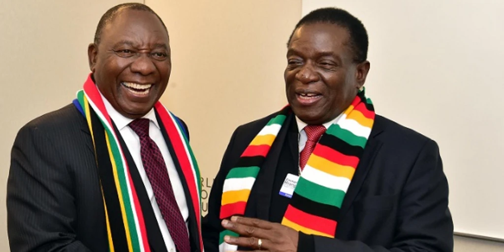 South Africa President Cyril Ramaphosa and Zimbabwe President Emmerson Mnangangwa - Image: Brenthurst Foundation