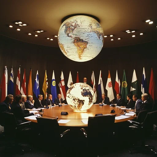 global leaders of nations host a meeting - image: stockcake