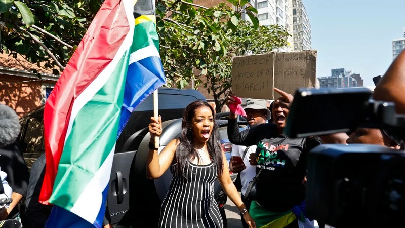 Jacinta Ngobese Zuma during March and March June 30 strikes - image: Magic 828