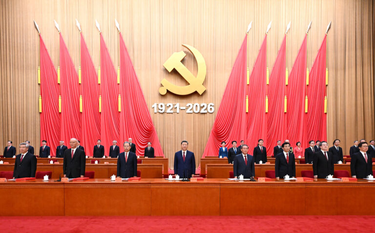 Xi Jinping (center), general secretary of the Communist Party of China Central Committee, and other Party and State leaders attend a gathering on July 1, 2026 in celebration of the 105th anniversary of the founding of the CPC, at the Great Hall of the People in Beijing. (PHOTO / XINHUA)