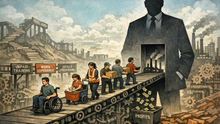 AI image of exploitation in the workforce [Image: Linkedin]