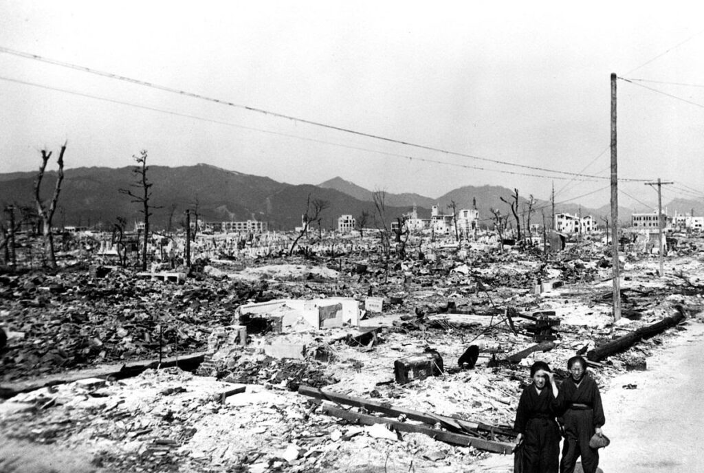 Aftermath of Hiroshima nuclear bombing. Credit: Public Domain